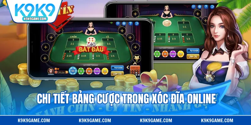 Chi tiết bảng cược trong Xóc Đĩa online